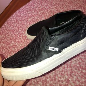 gently worn black leather vans